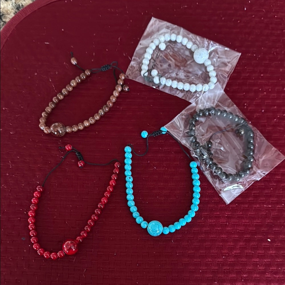 Colorful Beaded Bracelets Set